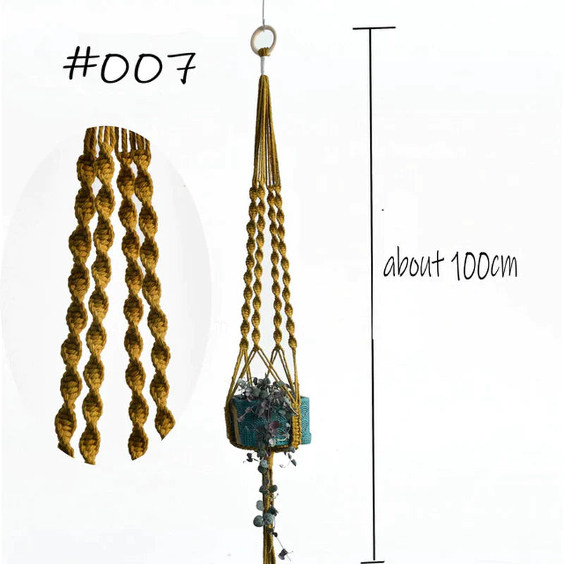 Hot Sales 100% Handmade Macrame Plant Hanger Flower /Pot Hanger for Wall Decoration Countyard Garden