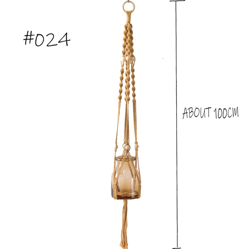 Hot Sales 100% Handmade Macrame Plant Hanger Flower /Pot Hanger for Wall Decoration Countyard Garden