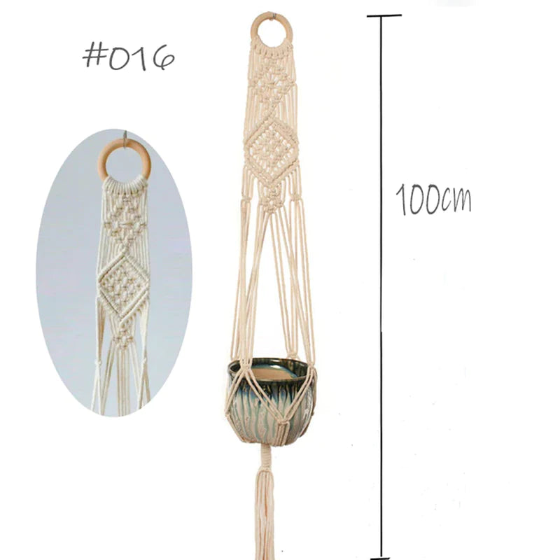 Hot Sales 100% Handmade Macrame Plant Hanger Flower /Pot Hanger for Wall Decoration Countyard Garden