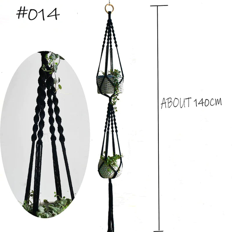 Hot Sales 100% Handmade Macrame Plant Hanger Flower /Pot Hanger for Wall Decoration Countyard Garden
