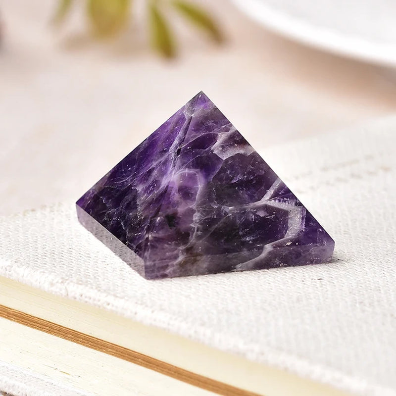 Natural Fluorite Crystal Pyramid Quartz Healing Stone Chakra Reiki Crystal Tiger Eye Point Home Decor Crafts of Gem Stone 1PC