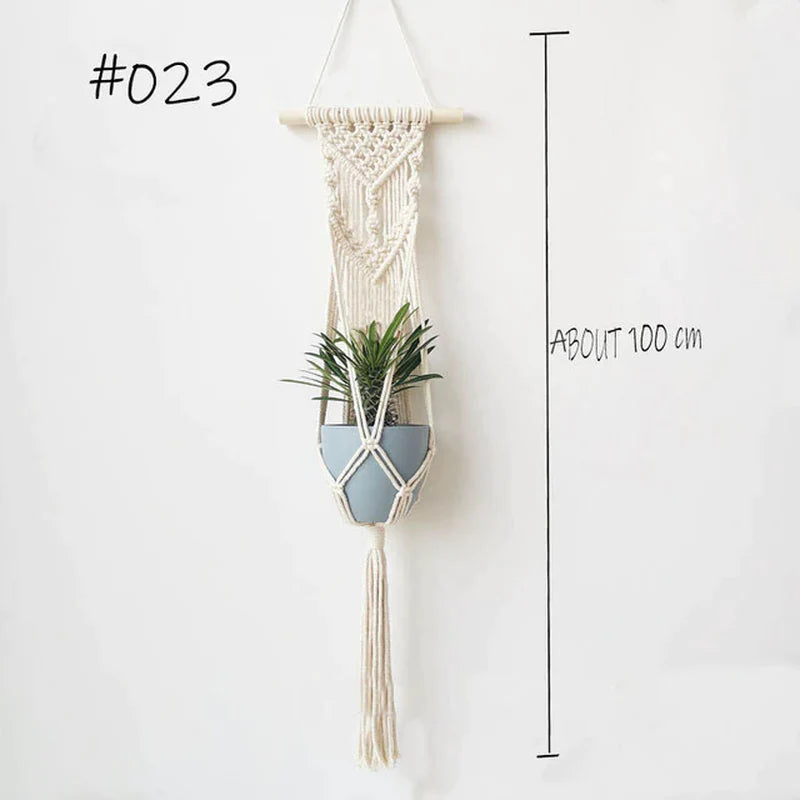 Hot Sales 100% Handmade Macrame Plant Hanger Flower /Pot Hanger for Wall Decoration Countyard Garden