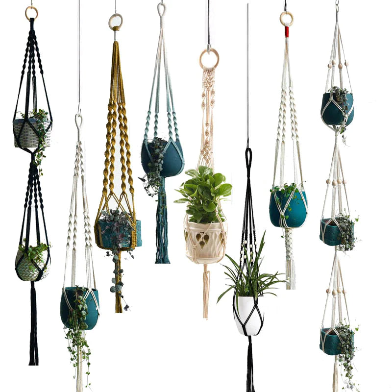 Hot Sales 100% Handmade Macrame Plant Hanger Flower /Pot Hanger for Wall Decoration Countyard Garden