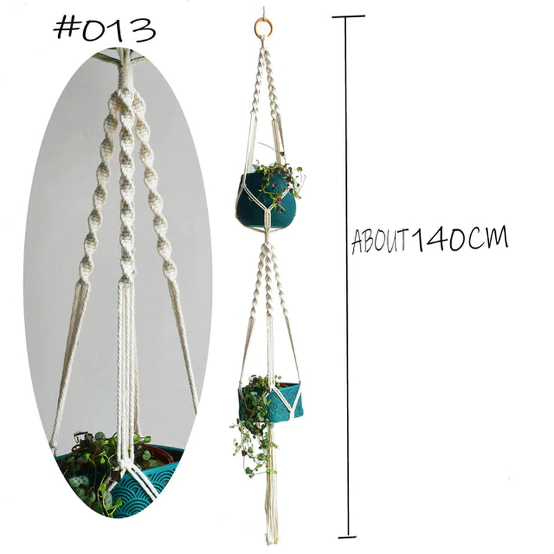 Hot Sales 100% Handmade Macrame Plant Hanger Flower /Pot Hanger for Wall Decoration Countyard Garden