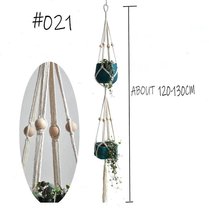 Hot Sales 100% Handmade Macrame Plant Hanger Flower /Pot Hanger for Wall Decoration Countyard Garden