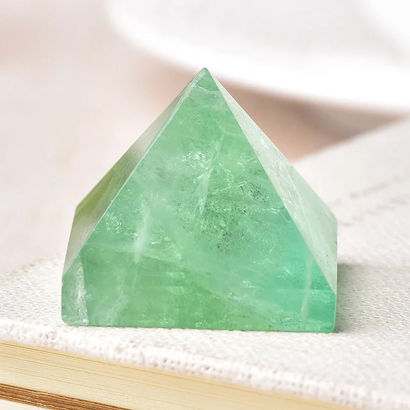 Natural Fluorite Crystal Pyramid Quartz Healing Stone Chakra Reiki Crystal Tiger Eye Point Home Decor Crafts of Gem Stone 1PC