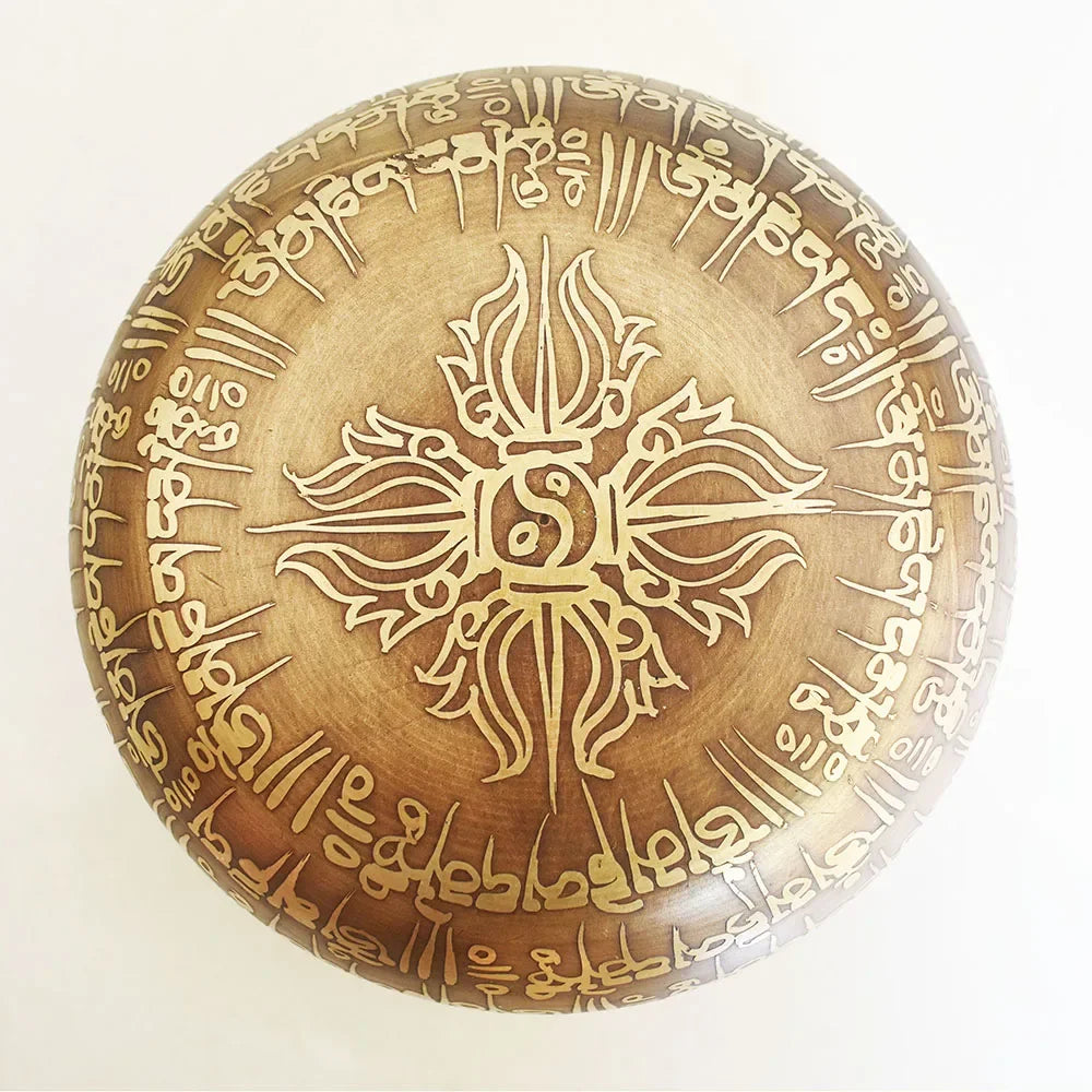 Nepal Handmade Singing Bowls Set Buddha Mantra Design Tibetan Bowl for Yoga Chanting Meditation