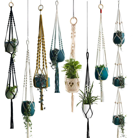 Hot Sales 100% Handmade Macrame Plant Hanger Flower /Pot Hanger for Wall Decoration Countyard Garden