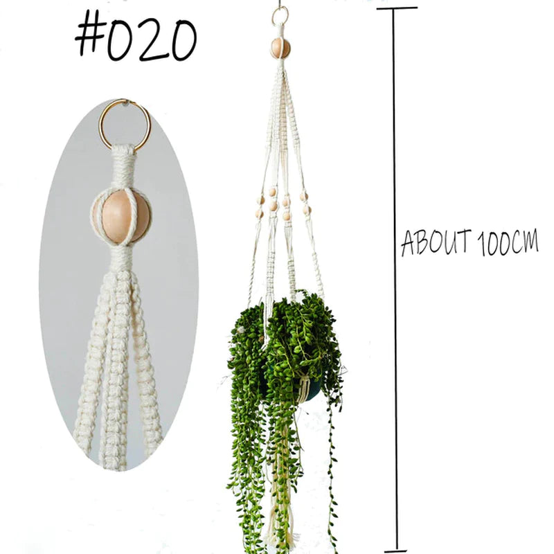 Hot Sales 100% Handmade Macrame Plant Hanger Flower /Pot Hanger for Wall Decoration Countyard Garden